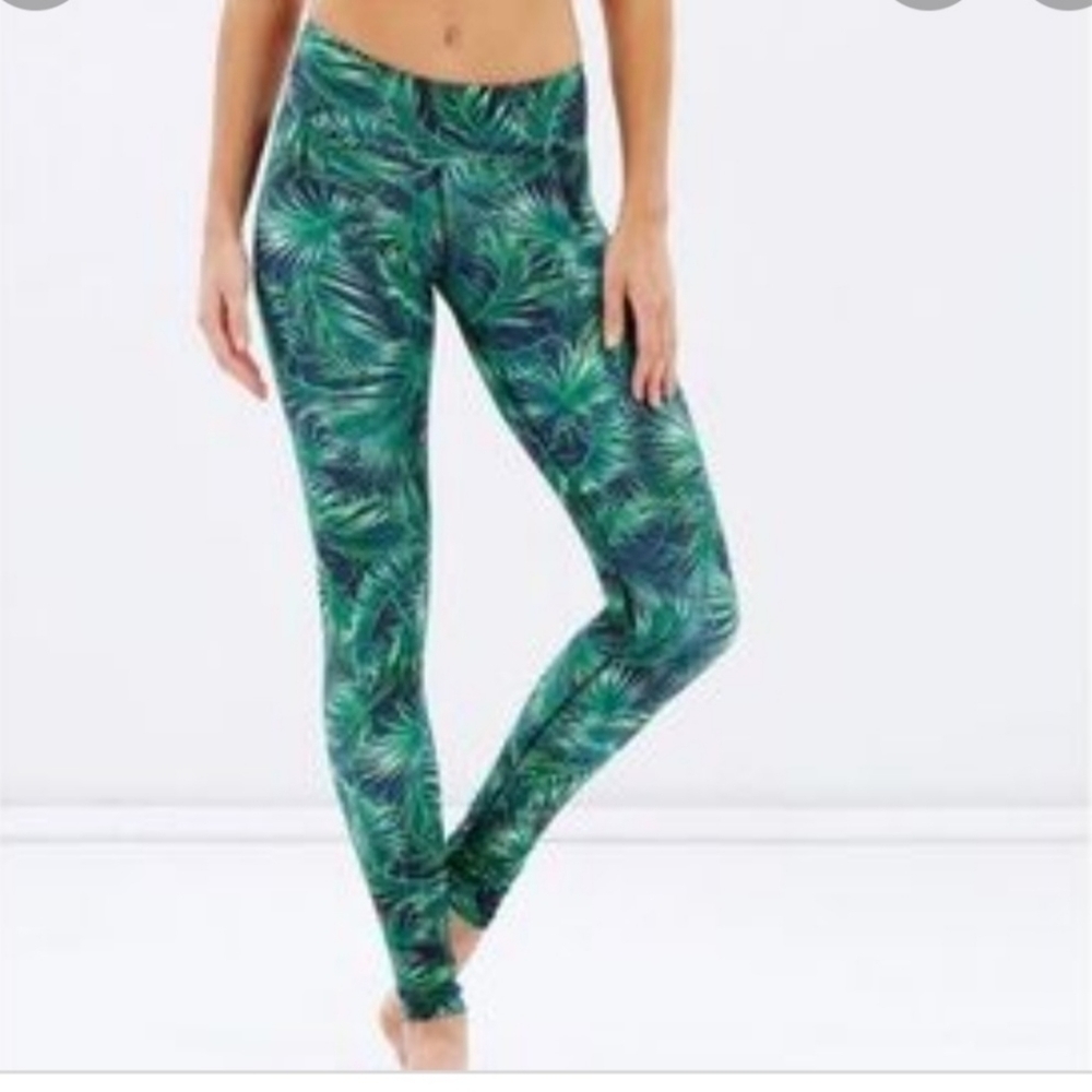 Dharma Bums Medium Palm Leaf Print Full Length Leggings